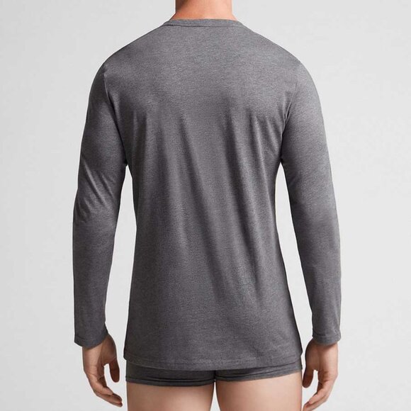 Superior Cotton Long Sleeve Top in Heathered Graphite Grey - Picture 3 of 6